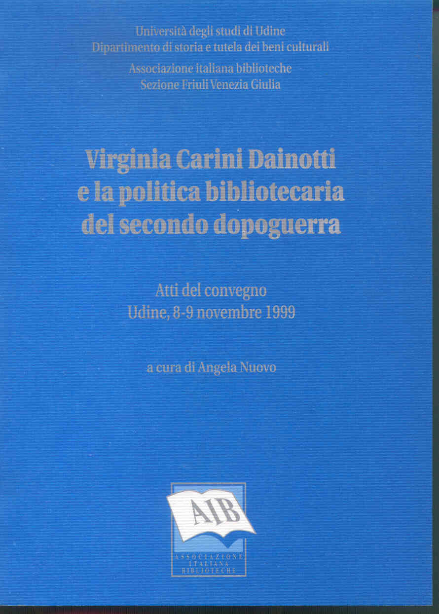 [Copertina del volume: Virginia Carini Dainotti]