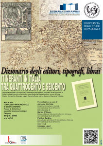 Presentazione Dizionario degli editori, tipografi, librai itineranti in Italia tra Quattrocento e Seicento - Palermo 20 maggio 2015